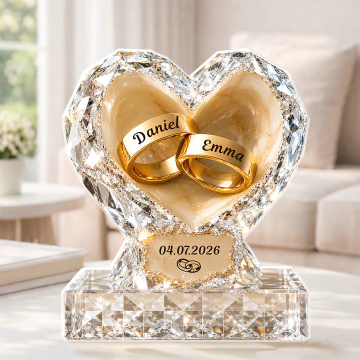 Verre en cristal personnalisé Cœur